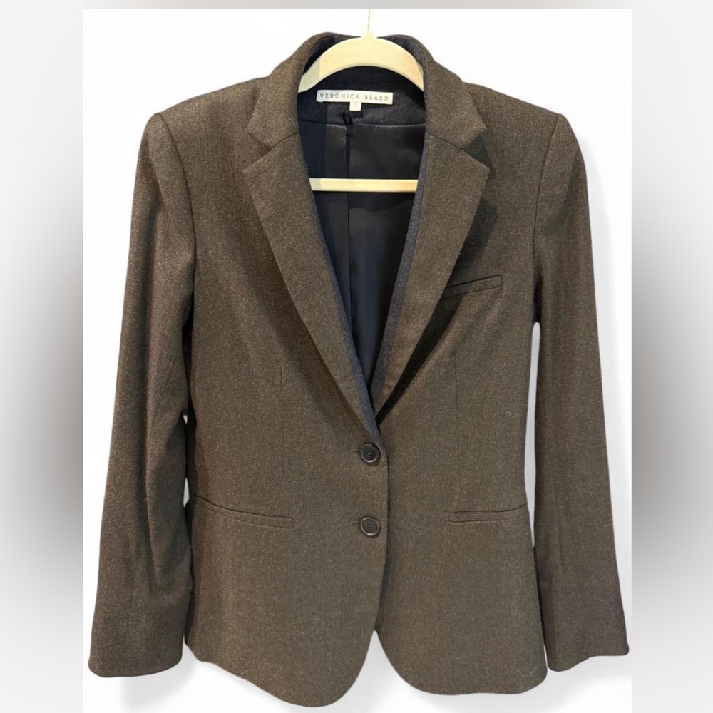 Veronica Beard Classic Brown/Olive/Grey Dickey Blazer